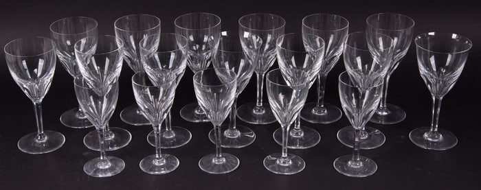 18 Pcs Baccarat Crystal Stemware