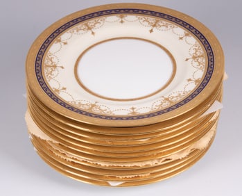 Eleven Mintons Cobalt and Gold Service Plates