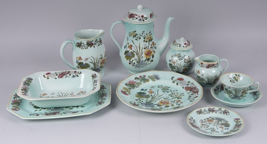 A Calyx Ware Dinner Service, Ming Jade by Adams