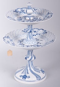 An Antique Meissen Two-Tier Pastry Compote