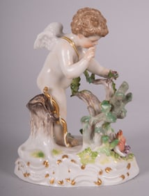 A Meissen Figure of a Cupid Hunting Hearts