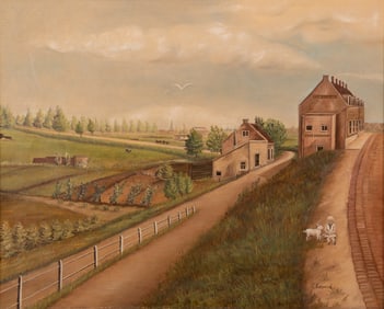In the Manner of Cornelis Koppenol, Dutch (1865-1946), Farm Landscape, oil on canvas