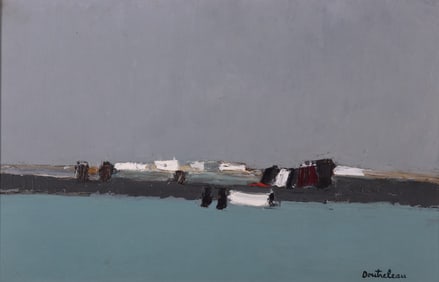 Pierre Doutreleau, French (b. 1938), Canal Pres Aigues Mortes, oil on canvas