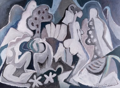 Martins de Porangaba, 20th Century, Untitled, 2003, oil on canvas, en grisaille