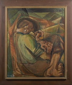 Pablo Fornes Isern, Spain (b. 1930), Cubist Figure, oil on canvas laid down on masonite