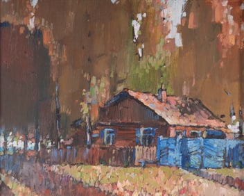 Sergey Avdeev, Siberia 20th/ 21st Centuries, Blue Gate (2016), oil on canvas