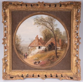 Thomas Whittle Jr., British (1856-1897), Cottages at Wrotham Kent, oil on board