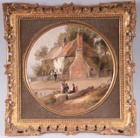 Thomas Whittle Jr., British (1856-1897), Cottages Near Kent, oil on board