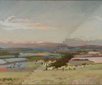 Roger Hanier Hampson, British (1925-1996), South Hereford Landscape, oil on board
