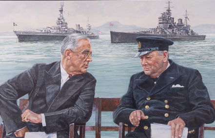 Brian Sanders, London, England (b. 1937), Atlantic Charter Announcement - Prince of Wales (1991),