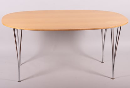 Fritz Hansen Super-Elliptical table designed by Bruno Mathsson, Piet Hein and Arne Jacobsen