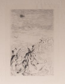 Pierre-Auguste Renoir, French (1841-1919), Sur la Plage a Bernival:, drypoint etching