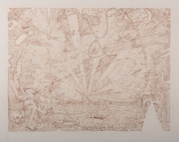 William T. Wiley, American (1937-2021), O.T.P.A.G. Fishing, 1978, soft-ground etching on paper, ed.
