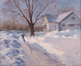 Karl C. Brandner, Illinois (1898-1961), Old Farm Home, oil on canvas