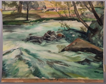 Melvina Calvert, St. Louis (b. 1908), Ally Spring, 1951, watercolor on paper