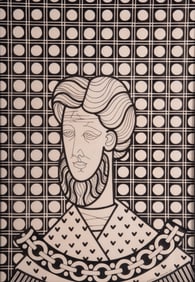 Russell Kraus, St. Louis (1918-2009), St. John, pen and ink drawing