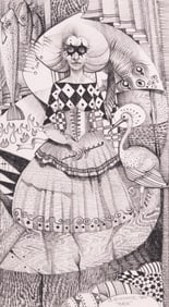 Siegfried Reinhardt, Missouri / Germany (1925-1984), Magic, 1970, charcoal on paper