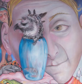 Linda Horsley, St. Louis 20th-21st Century, Harpy Eagle Vase, oil on linen