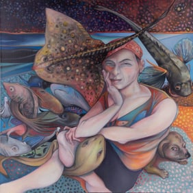 Linda Horsley, St. Louis 20th-21st Century, Catch of the Day, oil on linen