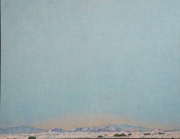 John Hogan, 20th Century, Untitled Sky over Landscape, mixed media on canvas