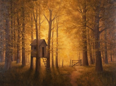 Brent Cotton, Idaho (b. 1972), Treehouse - Evening Glow (2007), oil on board