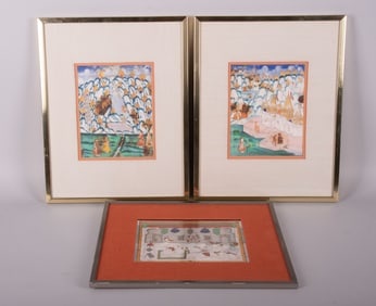 Three 18th/19th Century Mughal Drawings on Paper
