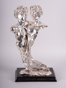 A Modern Silvered Sculpture, F.O. Mamely