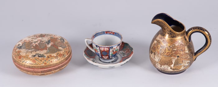 Two Pieces of Japanese Satsuma, Asian Cup and Saucer