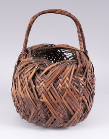 An Antique Japanese Ikebana Bamboo Basket