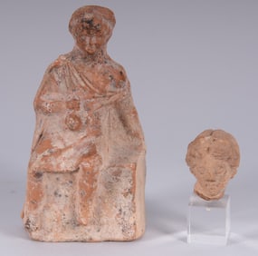Two Greek Hellenistic Style Terra Cotta Sculptures