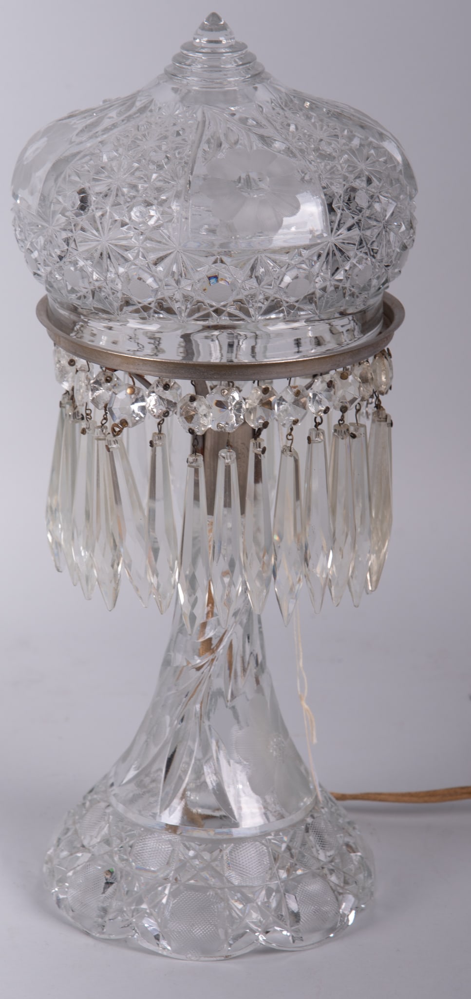 An Etched and Pressed Glass Boudoir Table Lamp (1 of 4)