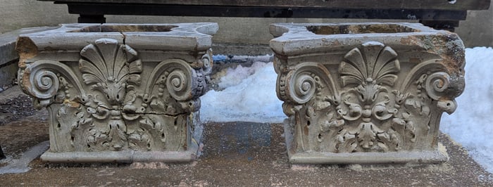 Pair of Antique Terra Cotta Capitals, Possibly From 1904 Worlds Fair