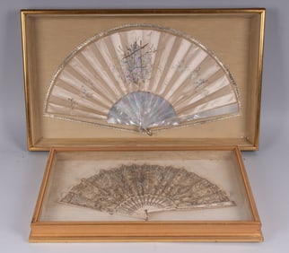 Two Framed French Hand Fans