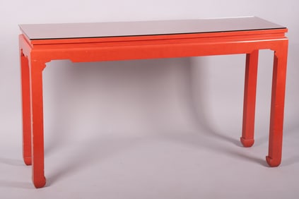 Asian Red Lacquer Console