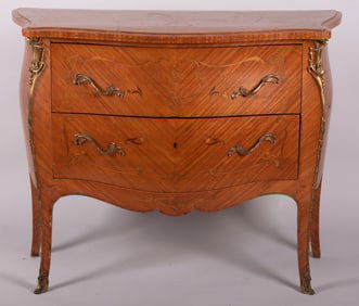 Italian 19th Century Inlaid Bombe Chest with Marquetry