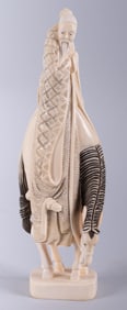 A Japanese Carved Okimono, Man on Horseback