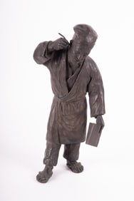A Japanese Bronze Figure of a Scholar