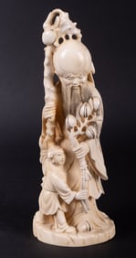 A Chinese Bone Carving of Shou Lao