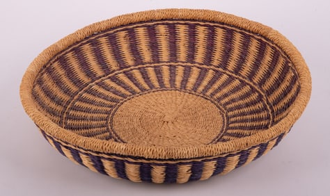 Shallow Purple Striped Basket