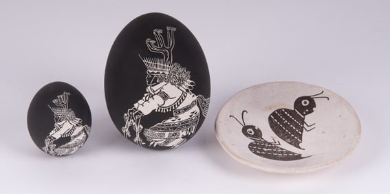 Donna, Darrel, and Rose Chino, Acoma, New Mexico 20th Century, Two, glaze on ceramic