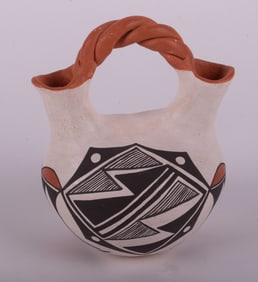 E. Garcia, New Mexico 20th Century, Acoma Wedding Vase, ceramic