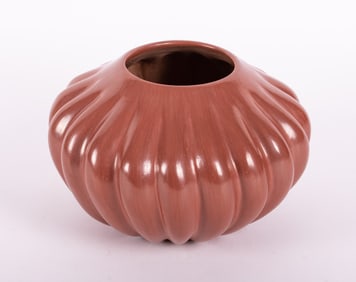 Helen Shupla, Santa Clara (1928-1985), Pottery Melon Jar, pottery