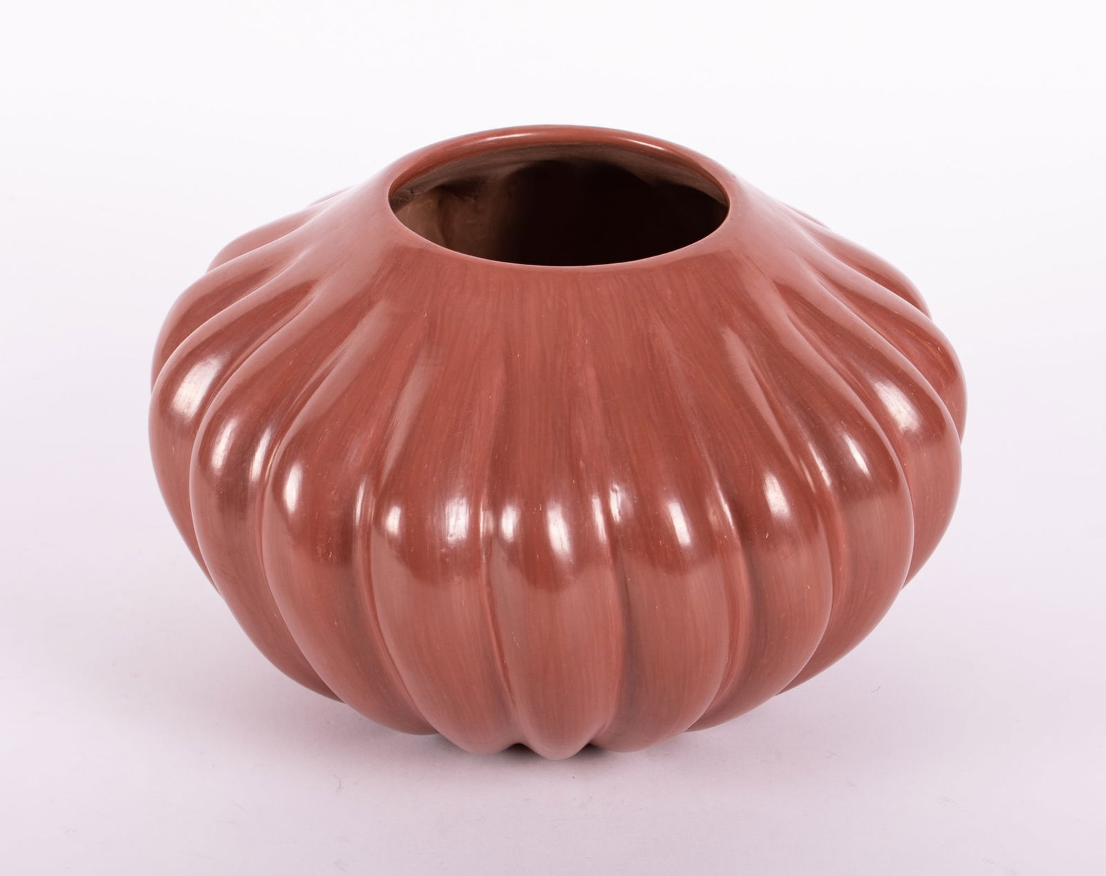 Helen Shupla, Santa Clara (1928-1985), Pottery Melon Jar, pottery (1 of 5)