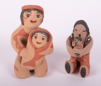 C. Fragia, Jemez Pueblo, New Mexico 20th/ 21st Century, Two Clay Storytellers, clay and glaze