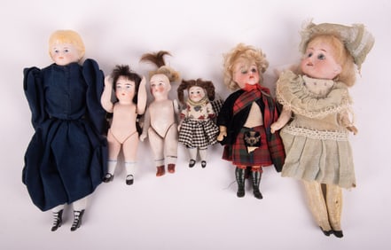Collection of German Bisque Dolls featuring Simon & Halbig Scottish Doll, Circa 1908 and Theodor