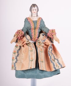 French Style Porcelain Doll with Two Sided Face, Late 19th-Early 20th Century