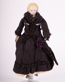 Dollhouse Bisque Head Doll, Circa 1865