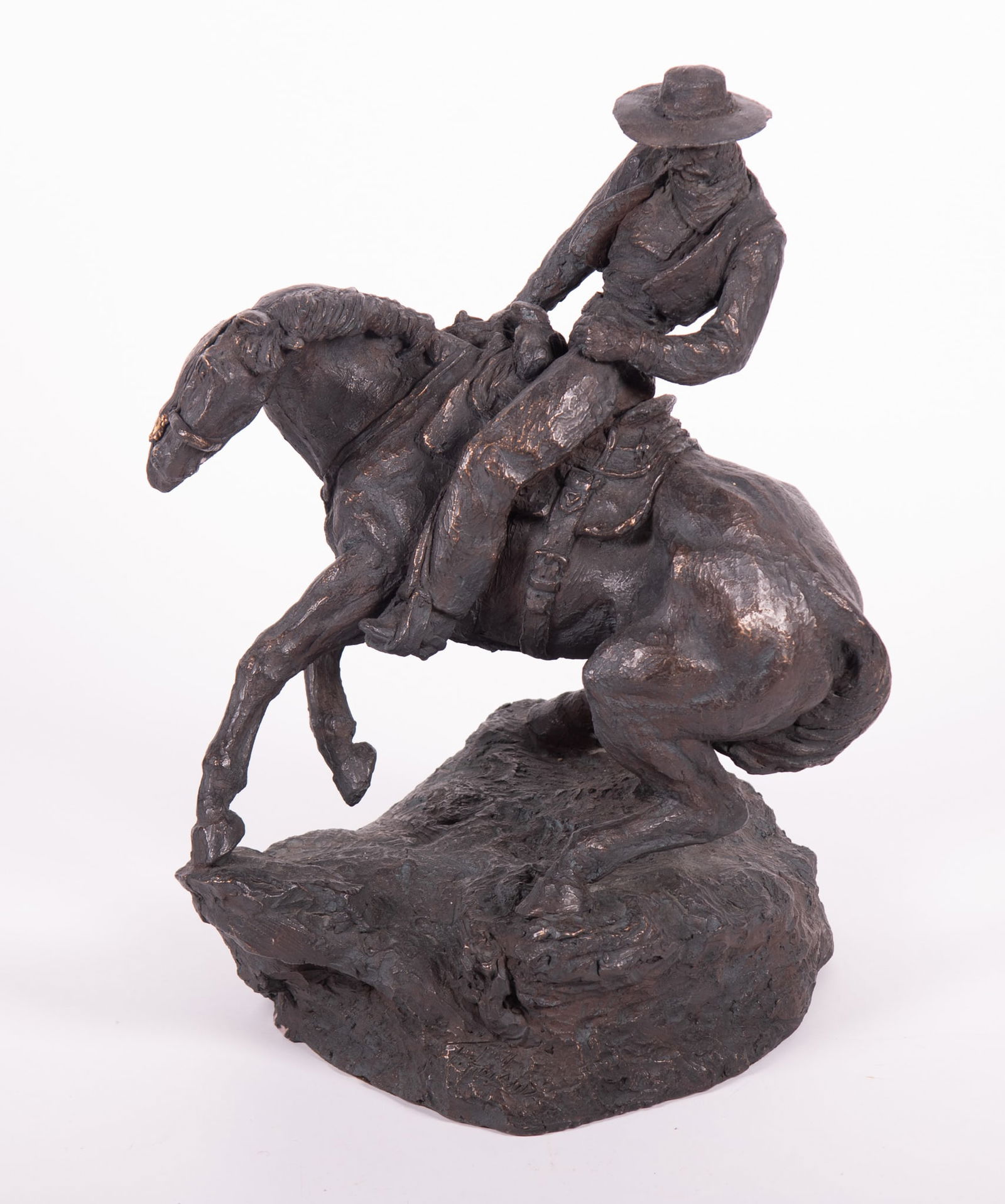 Thomas Holland, California / Mexico (1917-2004), Cowboy on Rearing Horse, bronze resin (1 of 5)