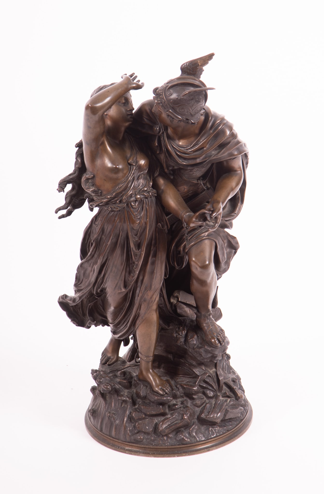 Jean-Louis Gregoire, France (1840-1890), Perseus Delivering Andromeda, bronze (1 of 6)