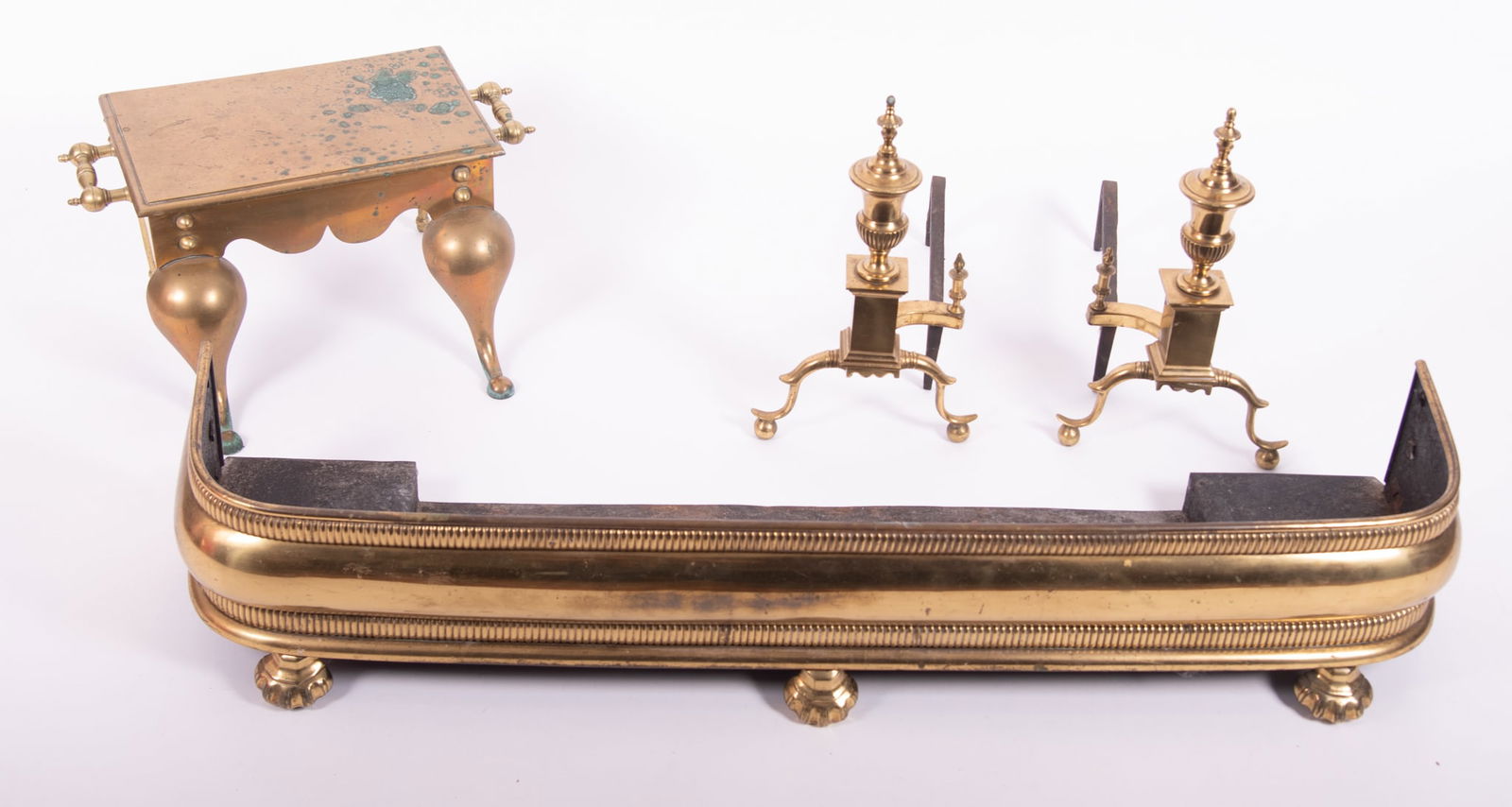 Three Early Brass Fireplace Accoutrements (1 of 4)